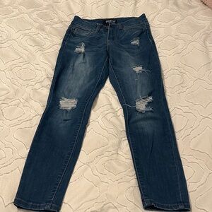 Enjean Distressed Dark Blue Jeans stretch skinny fit size 1